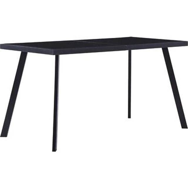 vidaXL Dining Table Black 140x70x75 cm Tempered Glass
