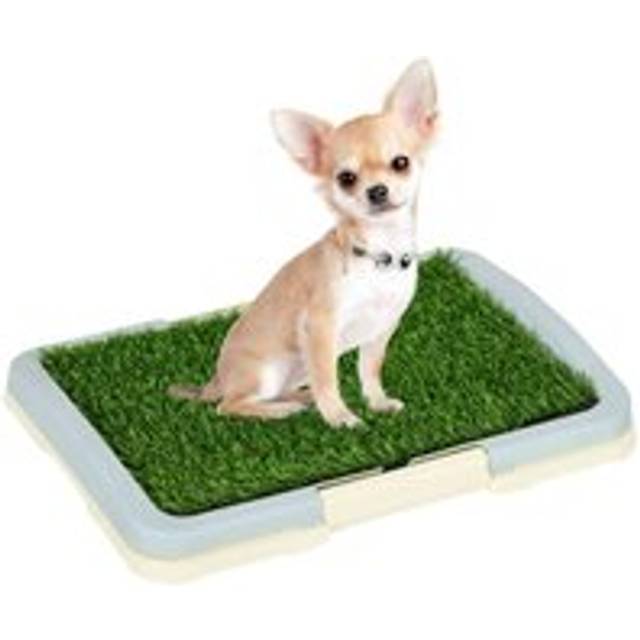 PawHut Dog Toilet Indoor w/ Artificial Grass - Grid Panel - Tray - 46.5 x 34cm | TJ Hughes