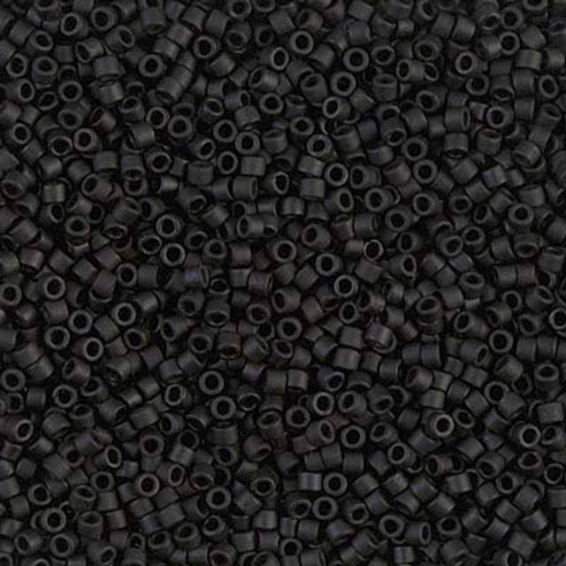Miyuki Delica 11/0 Cylinder Seed Beads - Matte Black - DB0310 5 grams