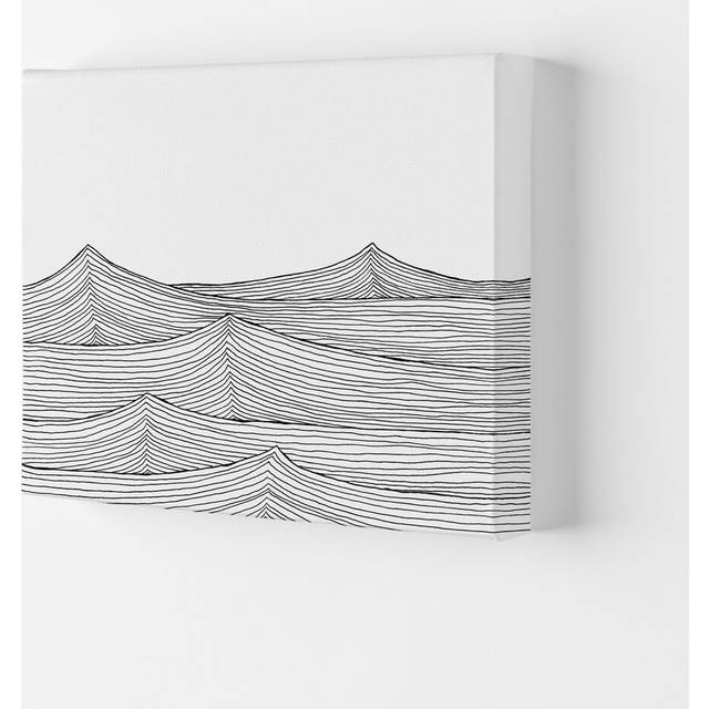 Continuous Sea Horizontal by Carissa Tanton - Wrapped Canvas Drawing Print - Multicolour (21cm H x 29.7cm W x 4cm D)