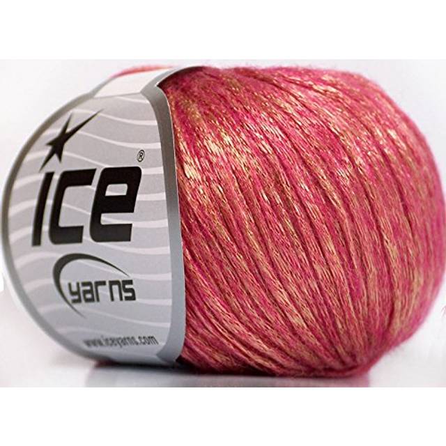 Rock Star  Gold  Pink  Metallic Shine  Soft Nylon Merino Wool Acrylic