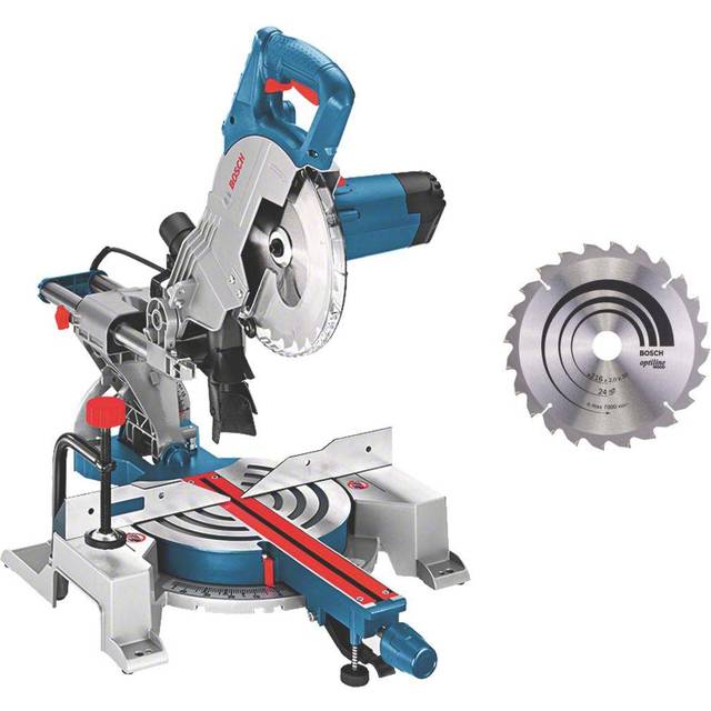 Bosch Professional kap- och geringssåg med utdragningsfunktion GCM 80 SJ Kap 0° 70x270 (1 400 W, kling-Ø: 216 mm, med 2x sågklinga)