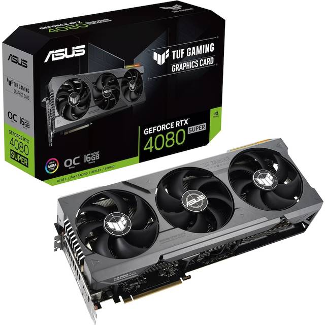 ASUS TUF Gaming NVIDIA GeForce RTX 4080 Super OC Edition - spelgrafikkort (16GB GDDR6X, PCIe 4.0, HDMI 2.1a, DisplayPort 1.4a)
