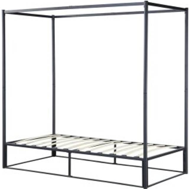 Black 4 Poster Bed Frame Metal Birlea Farringdon Canopy Bed 3FT Single 90cm