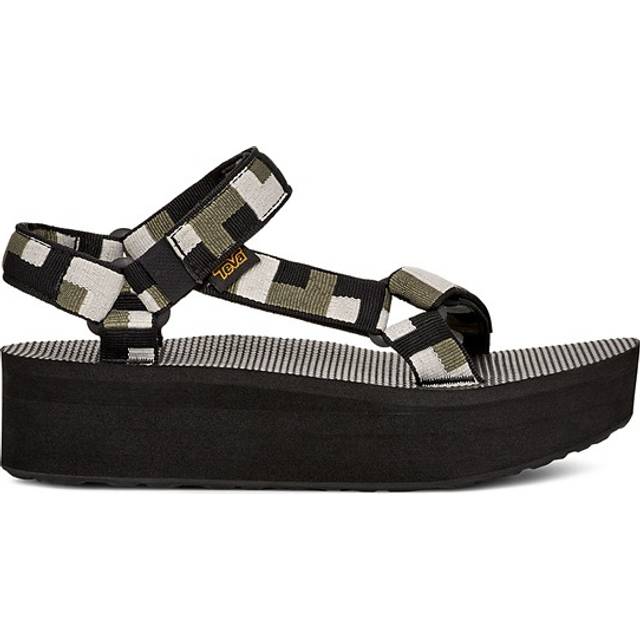 Women's TEVA Flatform Universal Sandals in Retro Shapes Black, Size 5