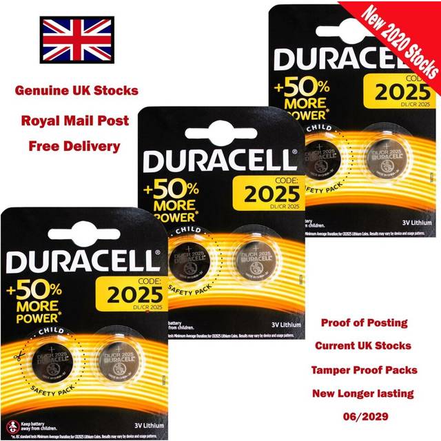 Duracell CR2025 3V Battery Lithium Coin Cell Battery DL2025 with Baby Secure Technology Pack of 6