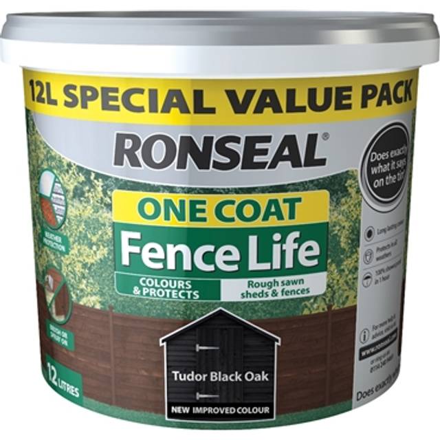 Ronseal One Coat Fence Life Tudor Black Oak 12L