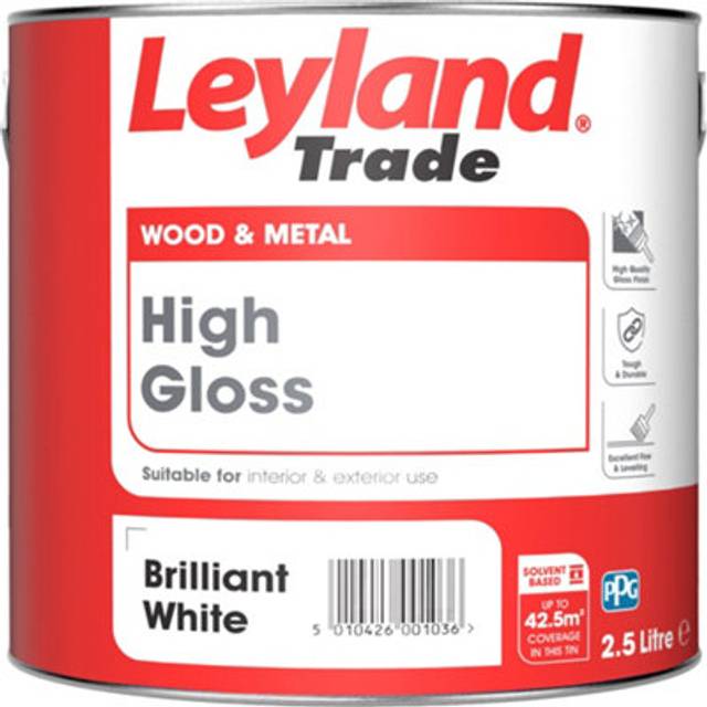 Leyland Trade High Gloss Paint - Brilliant White - 2.5L