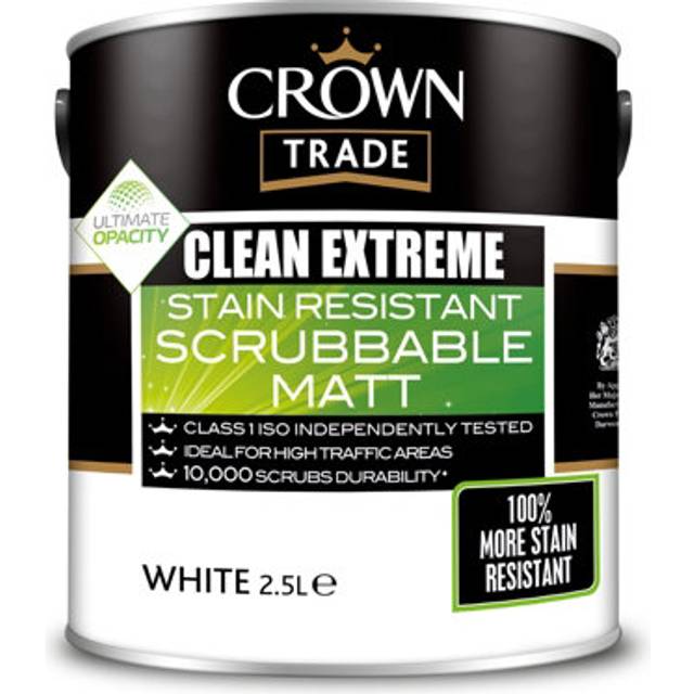 Crown Trade Clean Extreme Scrubbable Matt - White - ["White"]
