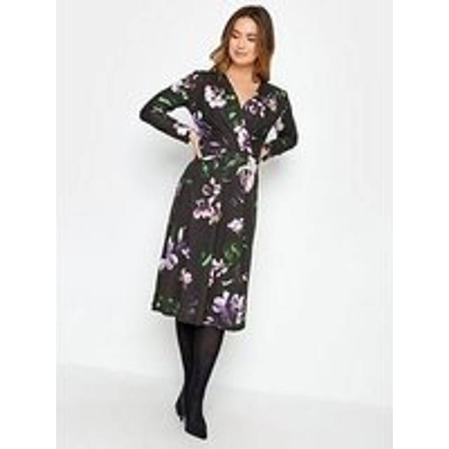 M&Co Petite Black Floral Print Wrap Dress 14 M&Co Petites