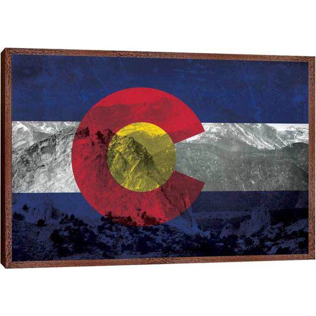 'Colorado (Pikes Peak)' by Ruane Manning - Wrapped Canvas Painting Print - Brown Floater Framed (66.04 cm H x 45.72 cm W)