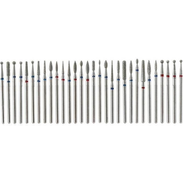 (B) 30Pcs Diamond Grinding Head Tungsten Carbide Grinding Polishing Bits for Nail