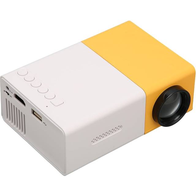 Miniprojektor, 1080P Full HD-videoprojektor, Bärbar Filmprojektor för IOS, Android, Windows, Smart Home-projektor Kompatibel med HDMI, USB, Audio, AV och Fjärrkontroll
