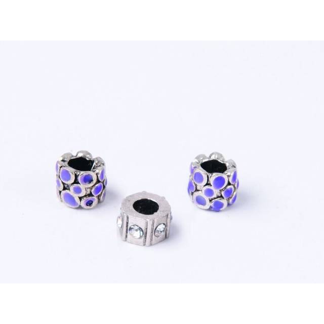 Trimits Spacer Beads  Crystal Lilac Dot Mix 2 - per pack of 3