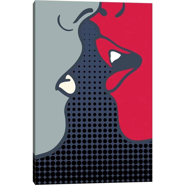The Kiss by Kubistika - Wrapped Canvas Graphic Art (20.32 cm H x 30.48 cm W)