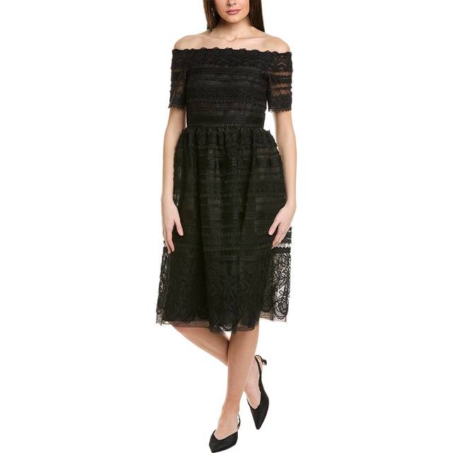 Carolina Herrera Lace Off-Shoulder Midi Dress