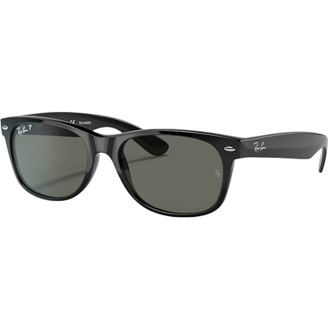Ray-Ban RB2132F New Wayfarer Asian Fit Polarized 901/58 55 Svarta Solglasögon Män