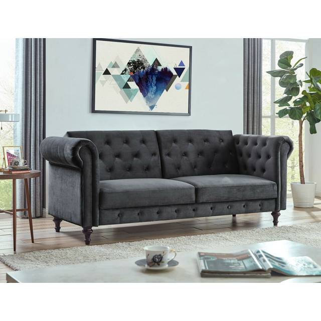 Batholo Clic Clac Sofa Bed - Grey (87cm H X 217cm W X 88cm D)