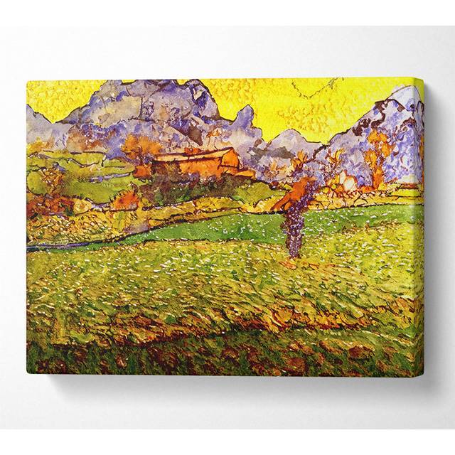 Van Gogh a Meadow in the Mountains Le Mas De Saint-Paul - Wrapped Canvas Art Prints - Green;Multicolour (101.6cm H x 142.2cm W)
