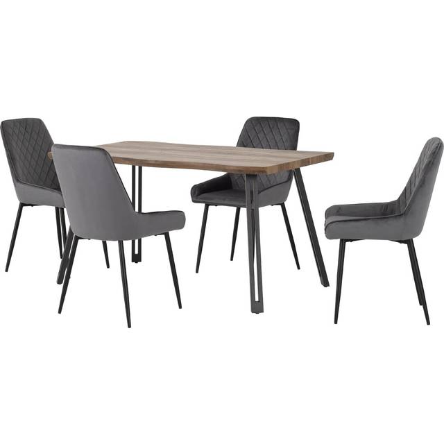 QUEBEC WAVE & AVERY DINING SET - Grey (4)