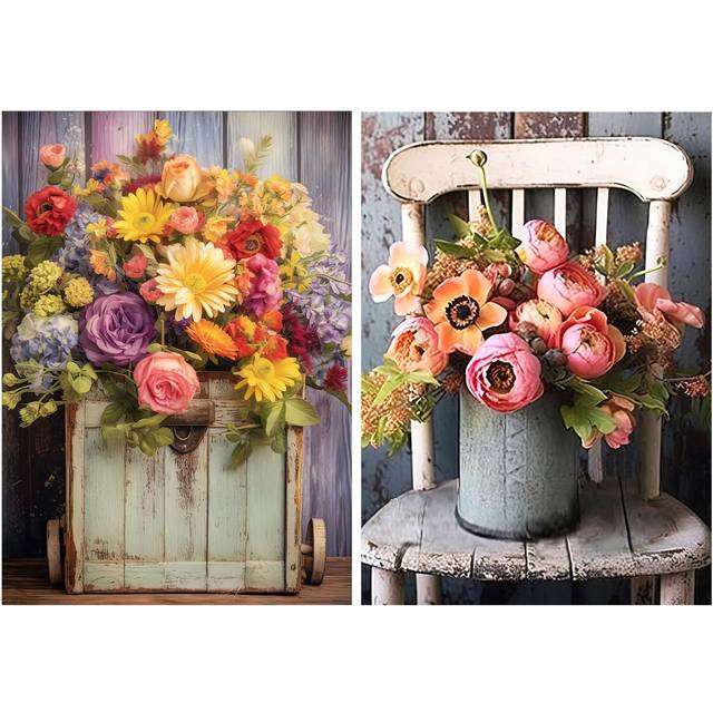 YOYA 2 Pack Diamond Painting Kits for Adults  Diamond Art Kits with Accessories & Tools  DIY Flowers 5D Diamond Painting Full Drill Gem Art Painting K