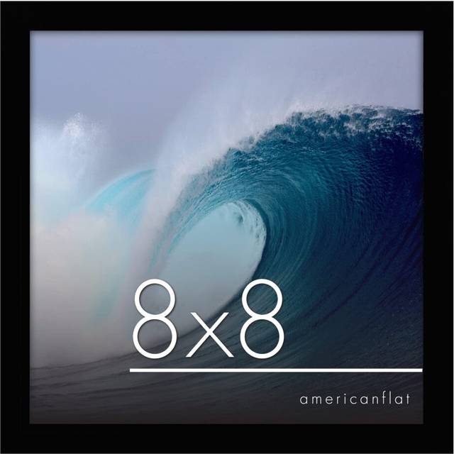 Americanflat 8x8 Picture Frame in Black - Engineered Wood with Shatter Resistant Glass - Horizontal and Vertical Formats for Wall
