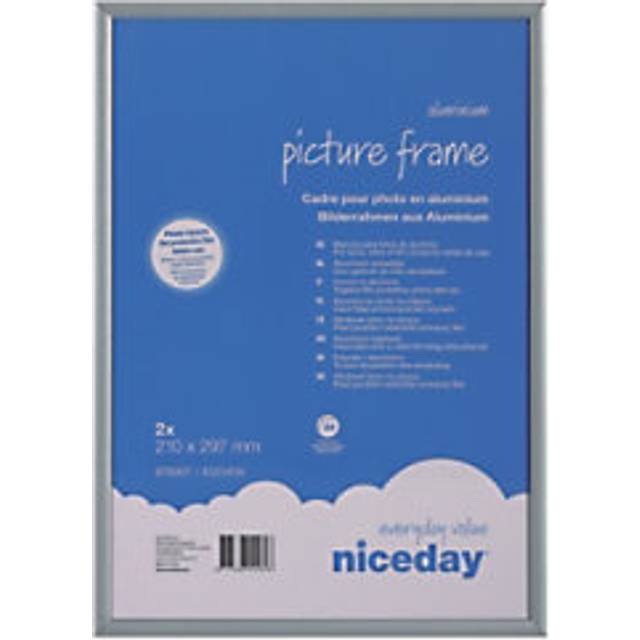 Viking A4 Picture Frame Grey Aluminium 29.7 (W) x 21 (H) cm Pack of 2