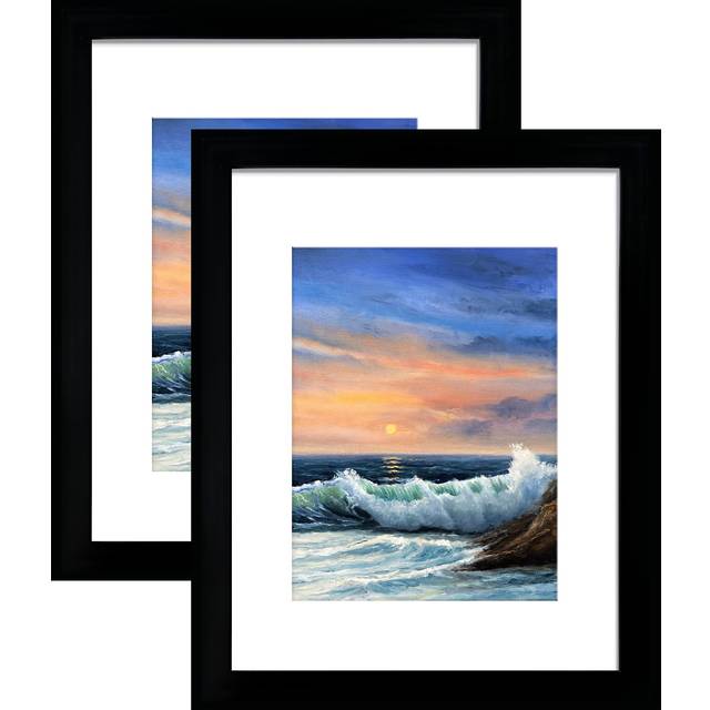 LUCKYLIFE 16x20 Frames  16x20 Picture Frame for Wall  Display Pictures 11x14 with Mat or 16x20 without Mat  Set of 2  Black