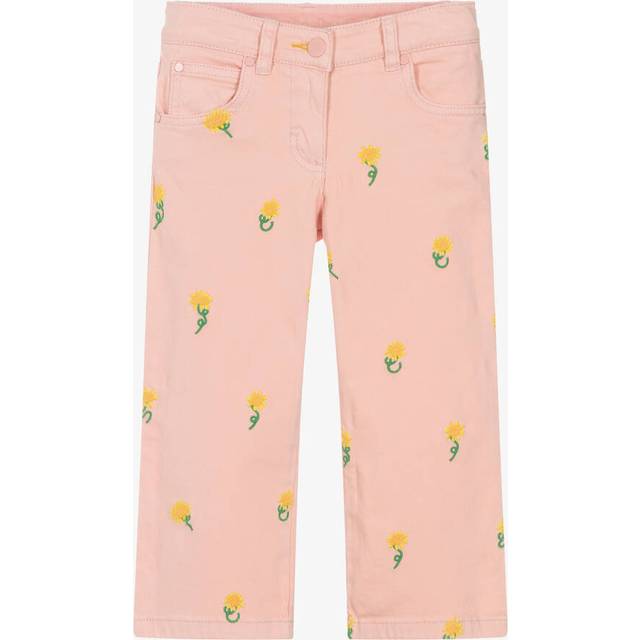 Stella McCartney Kids Sunflower embroidered cotton pants