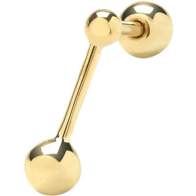 9ct Yellow Gold Double Bead Cartilage 6mm Post Stud ES1905