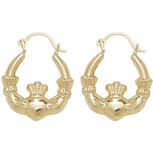 9ct Yellow Gold Claddagh Earrings for Babies ER423