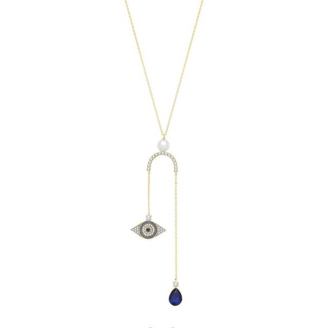 9ct Yellow Gold Evil Eye Necklace With Pearl NK428