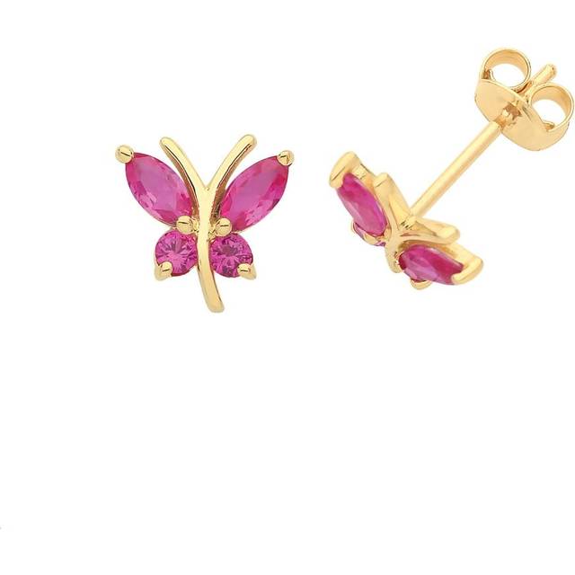 9CT Yellow Gold Butterfly Stud Earrings ES1602R