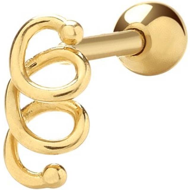 9ct Yellow Gold Helix Shape Cartilage 6mm Post Stud ES996