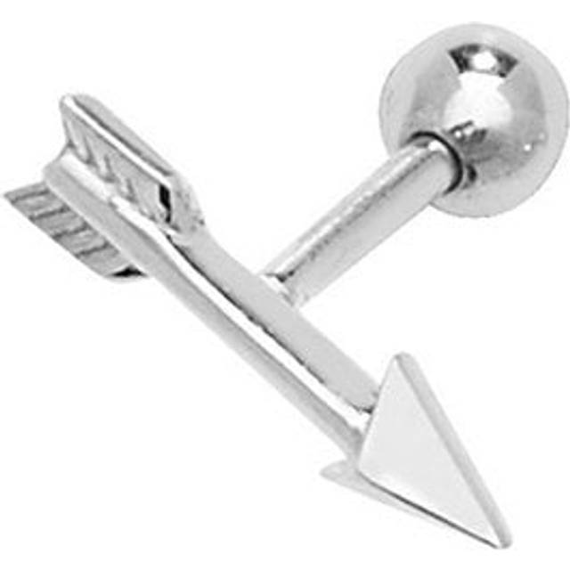 9ct White Gold Arrow Cartilage 6mm Post Stud ES905W