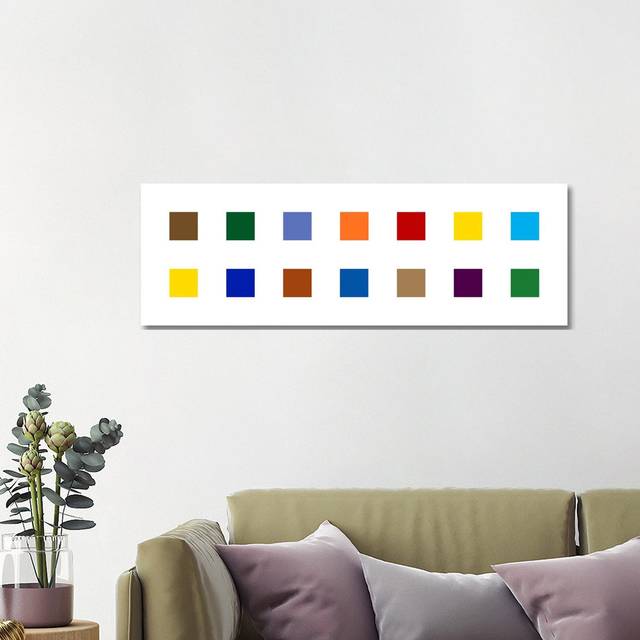 Colourful Squares - Wrapped Canvas Panoramic Graphic Art (121.92 cm H x 40.64 cm W x 3.175 cm D)