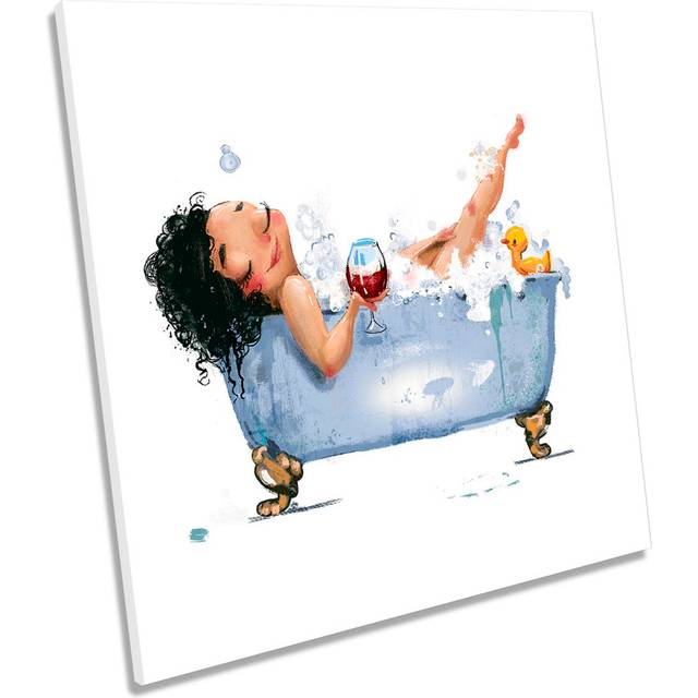 Bath Tub Modern Bathroom - Wrapped Canvas Painting (40.6cm H x 40.6cm W x 2cm D)