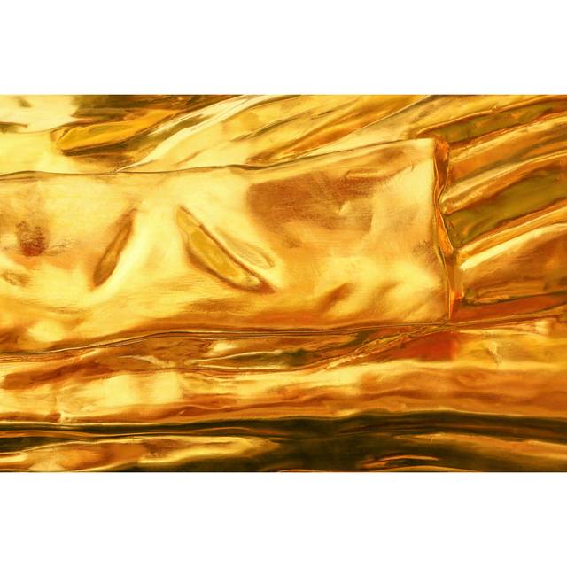 Gold Textured Background by Joytasa - Wrapped Canvas Graphic Art (20cm H x 30cm W)