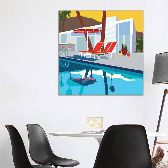 Pool Lounge II - Wrapped Canvas Painting (93.98cm H x 93.98cm W x 1.9cm D)