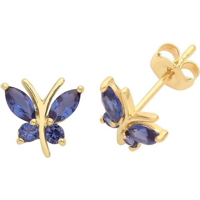 9ct Yellow Gold Butterfly Stud Earrings ES1602S