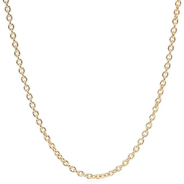 18ct Yellow Gold Plated Silver Trace Chain Necklace - Silver/Gold Plated/Yellow Gold