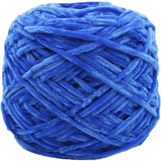 Clisil Knitting Chenille Yarn 8oz/250g DIY Royal Blue Velvet Chenille