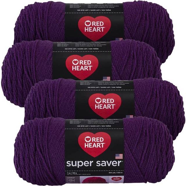 Red Heart Super Saver Yarn 4-Pack of 7oz Skeins Dark Orchid