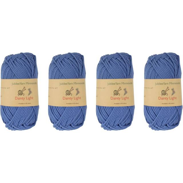 JubileeYarn Dainty Light Yarn - Worsted Weight Cotton - 100g/Skein - 4053 Turkish Sea - 4 Skeins