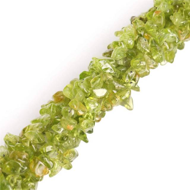 "JOE FOREMAN 3-5mm Peridot Semi Precious Gemstone Gravel Chips Loose Beads for Jewelry Making DIY Handmade Craft Supplies 34"""""""""