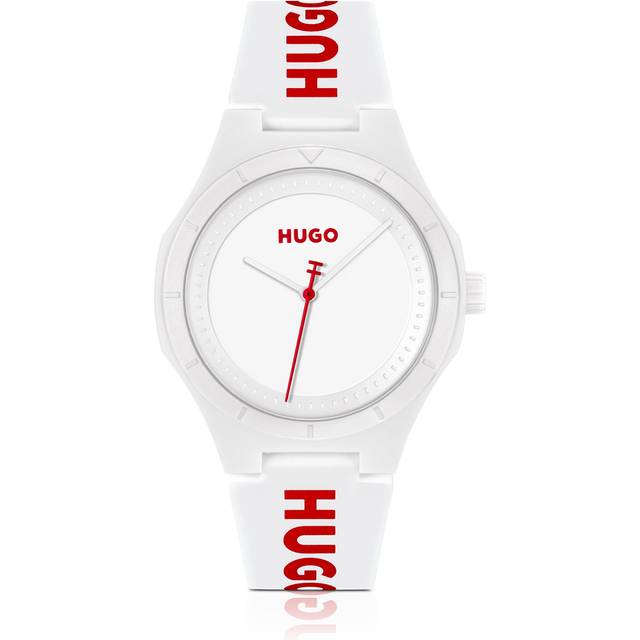 HUGO #LIT Men's White Dial White Silicone Watch