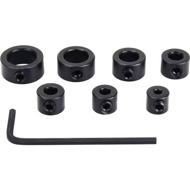 Drill Bit Set - 8pcs Drill Depth Stop Drill Bit Collars Ring Positioner Plus Hex Wrench,3mm, 4mm, 5mm, 6mm, 8mm,10mm, 12mm