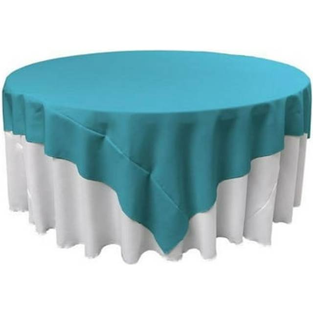 TCpop90x90-TurquoiseDrkP52 Polyester Poplin Square Tablecloth, Dark Turquoise - 90 x 90 in.