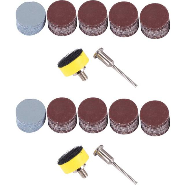 200Pcs 25mm 1 Inch Sander Disc Sanding Disk 100-3000 Grit Paper with 1Inch Abrasive Polish Pad Plate + 1/8 Inch