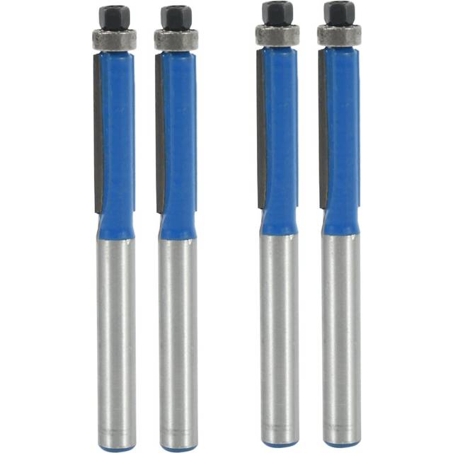 4Pcs 2.6 Inch Long 2 Edges Flush Trim Router Bit 1/4 Inch x 1/4 Inch for Carpenter